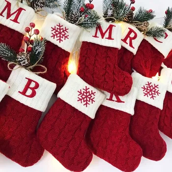 Рождественский алфавит Вязание носков Украшения для рождественской елки Рождественские украшения для дома 2023 Navidad Noel 2024 Рождественский подарок